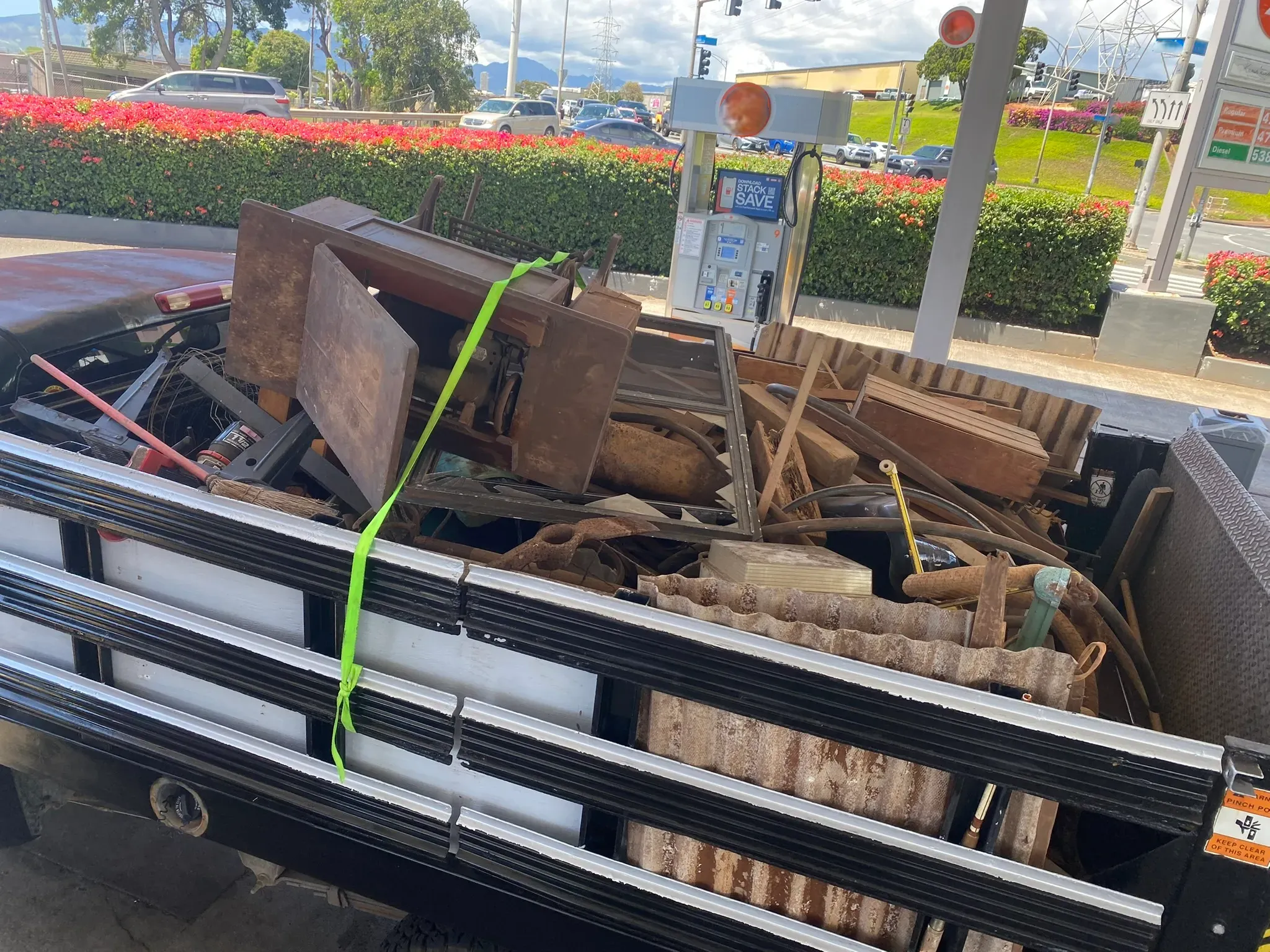 JunkForce team fueling up at gas station